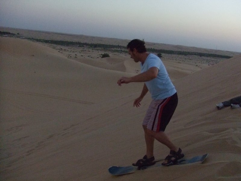 Shaun sandboarding
