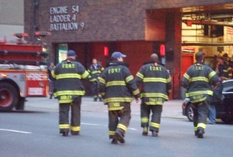 NYC's bravest, back from a call