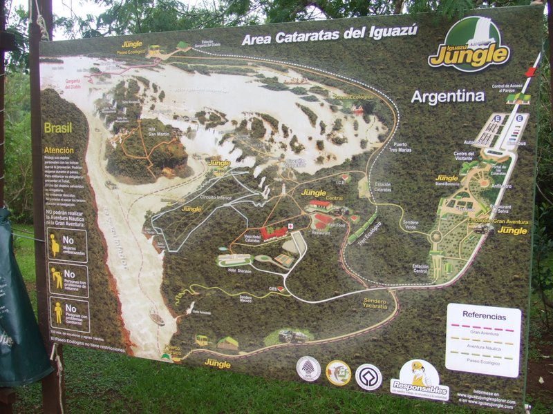 Map of the National Park, Iguazu