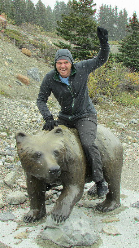 Riding the wildlife at the Glacier Discover Centre, Icefields Parkway