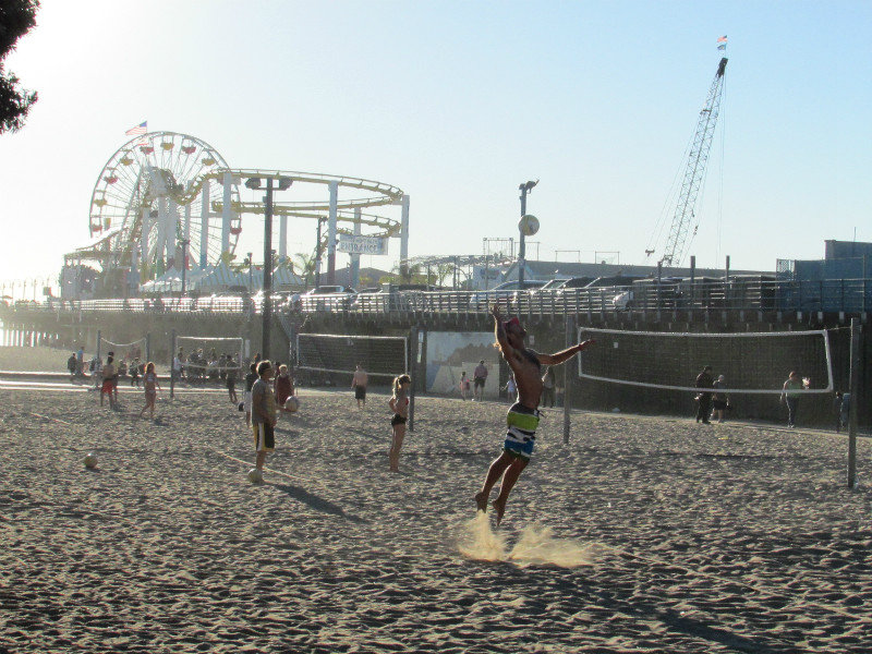 Sunset volleyball at Santa Monica pier
