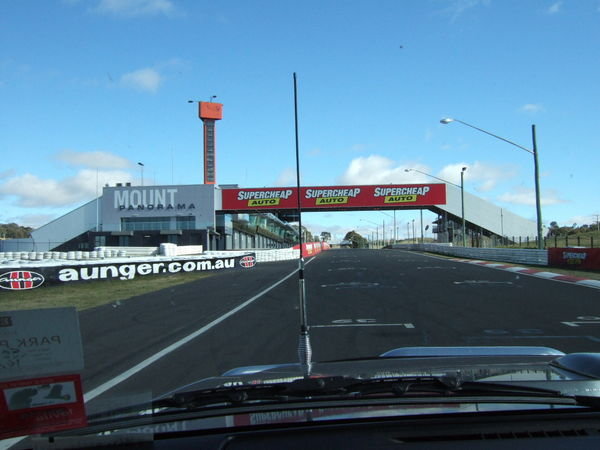 Coming up to Starting Grid at Mt Panorama 