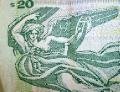 great flying woman with boob on the most common bill--$1