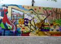  mural celebrating tango, the arts, Carneval and the bridge