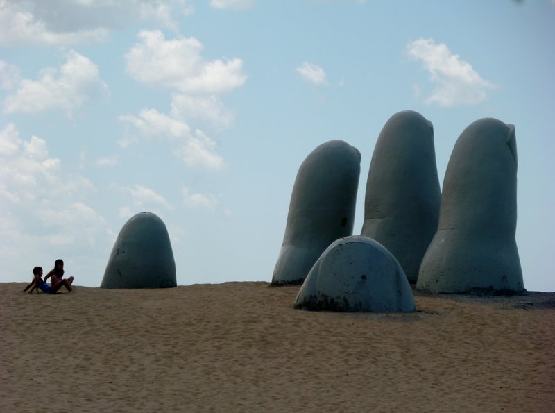  iconic Punta Hand in the Sand statue