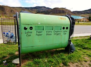 sham bilingual recycling bin solely for tourists
