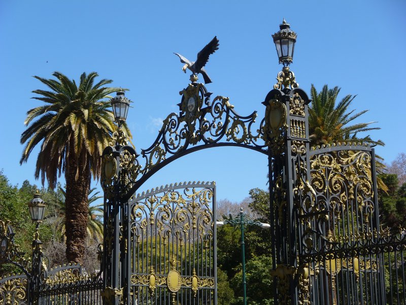 Park San Martin--monumental gates and a huge oasis in the city