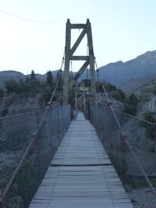 Cachuete's very fun swinging bridge over the river 