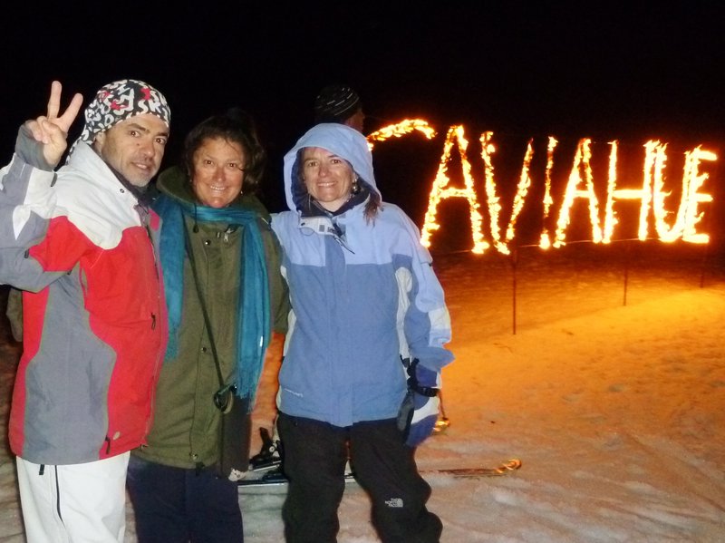 with friends up at the ski resort when skiers descended the night slopes with torches