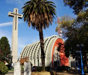 Cathedral with huge cross commemorating thousands who died in 1939 earthquake