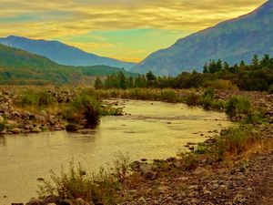 Maule River at sunset--before the rains | Photo