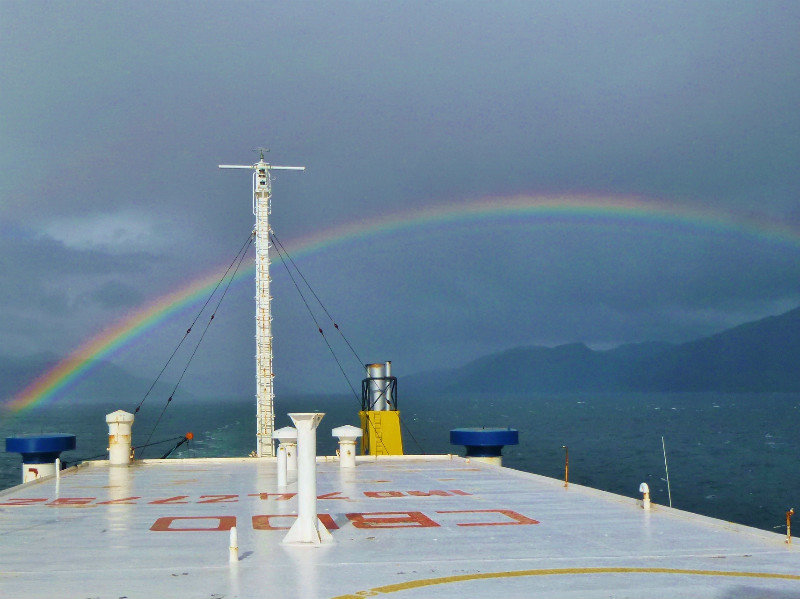 rainbow over stern