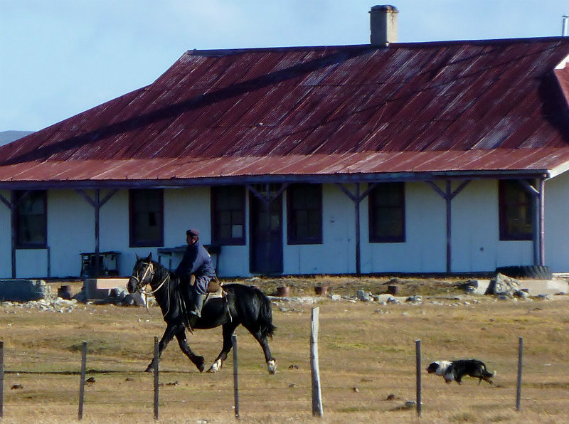guacho & ranch in the middle of nowhere on Patagonian steppe