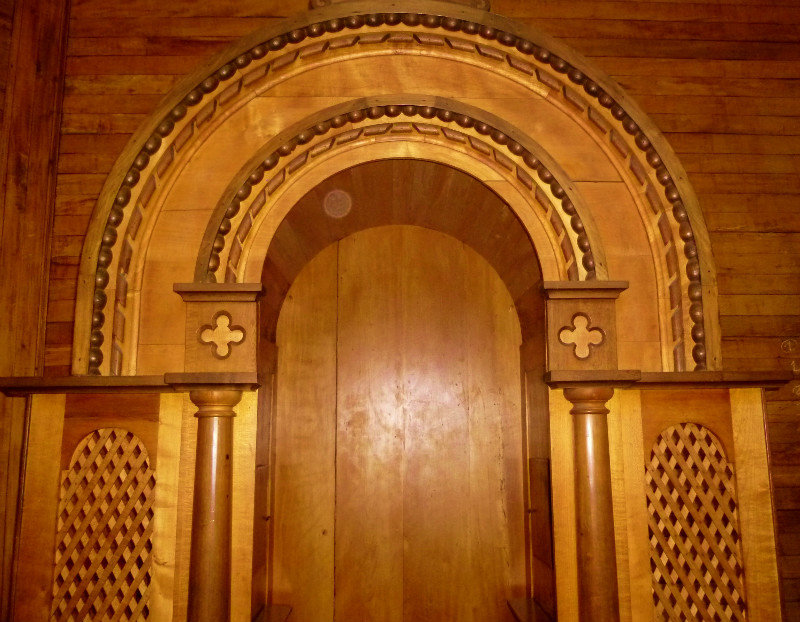 hand-carved confession booth
