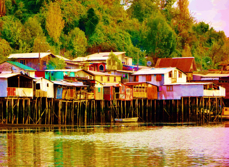 Chiloe palafito stilt houses