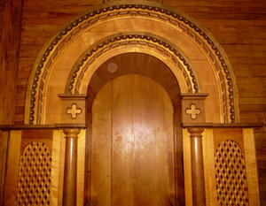 hand-carved confession booth
