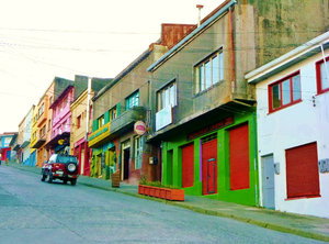 Castro's colorful, steep street to the harbor