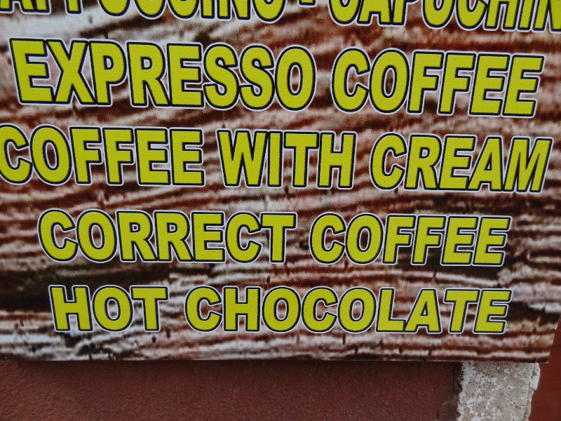 correct coffee, please