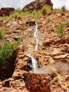 hot water gushing from the mountain