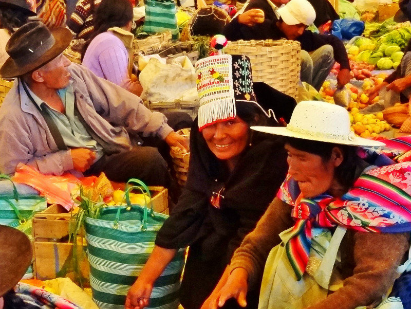 wild hat, smiling face--Tarabuco market