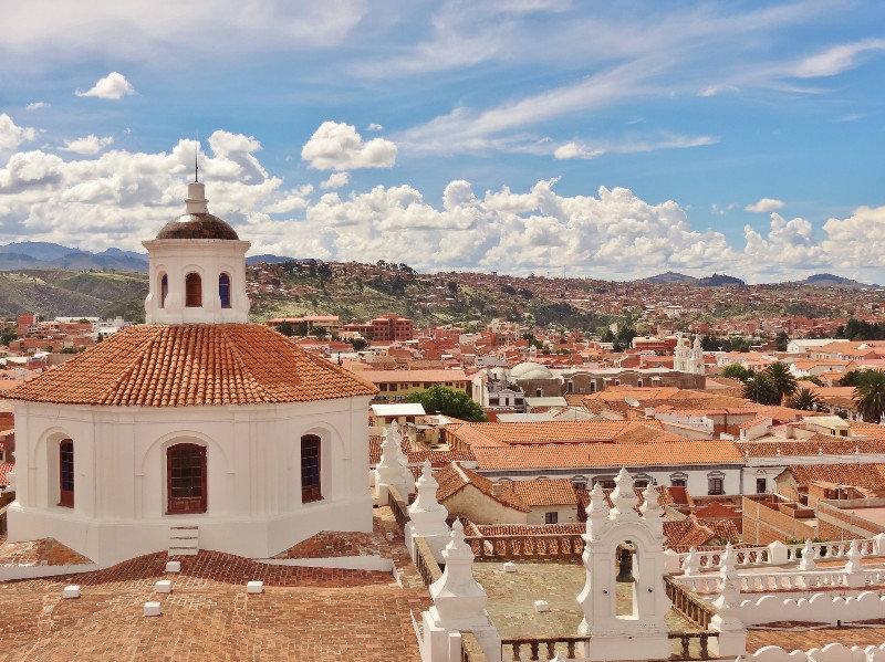 red-roofed Sucre from monastery roof