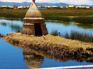 Entrance to the  Uros floating islands
