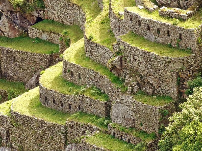 Machu Picchu terraces cut with unusual niches