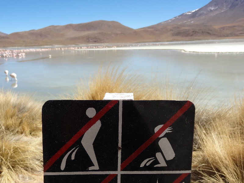 no peeing around the lake