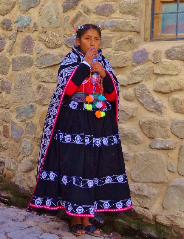 Incan girl in incan street