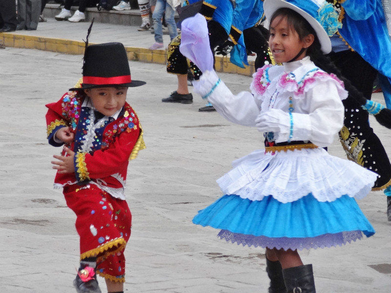 enthusiastic little dancers in Spanish costumes