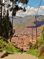 an Inca trail between the city and the hills