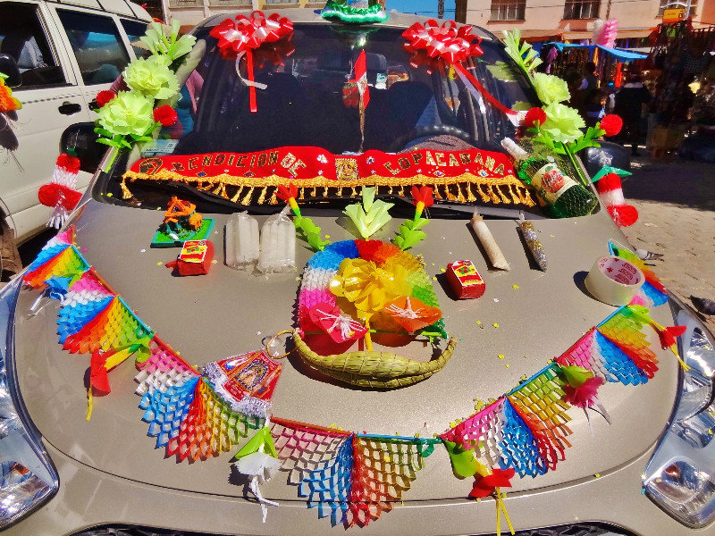 car decked out for its blessing