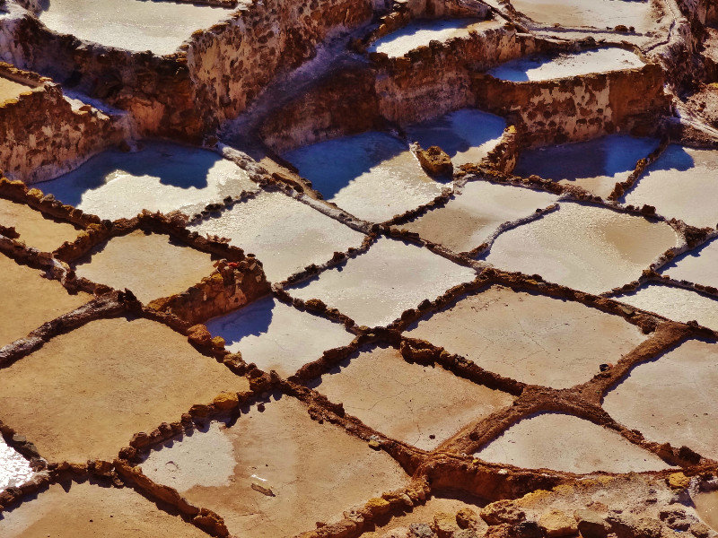 Salineras--salt flats patterns at Maras