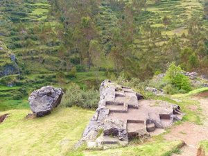 sacred carved rock among the Chinchero terraces