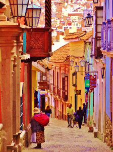 beautiful Jaen street with colonial houses