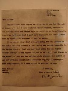 Gandhi's Letter to Hitler