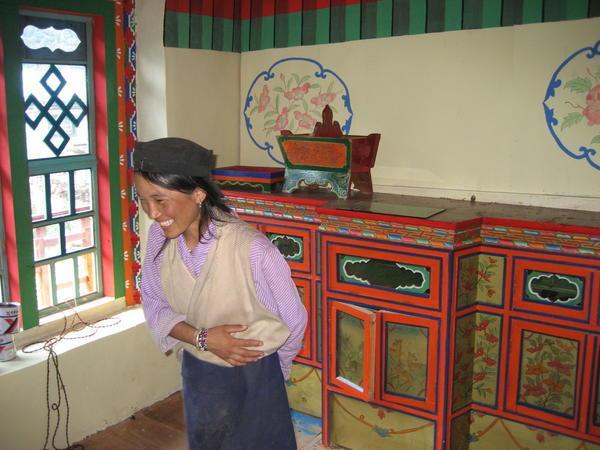 Tibetan woman invited us into her house