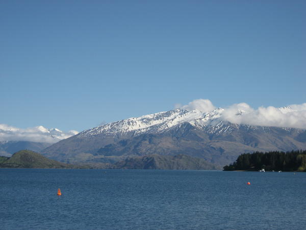 View from our hostel of Lake Wanaka