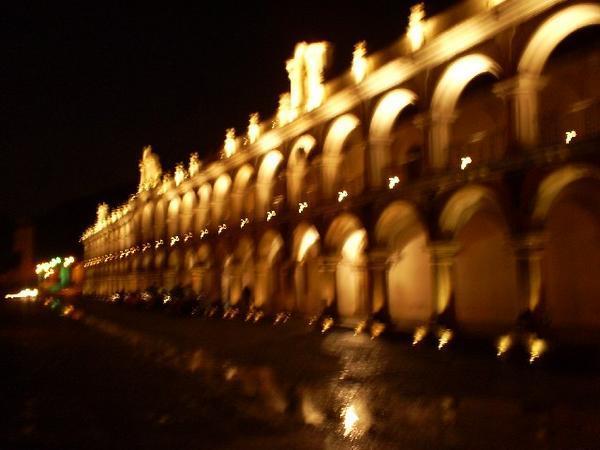 Antigua cathedral at night