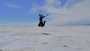 Jumping on Salt Flats