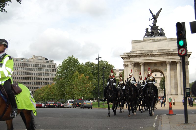 Chivalry Guards at Wellington Arch, London