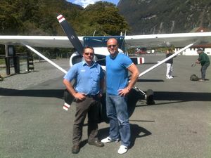 Dave and co-pilot Dean@Milford Sound Airport