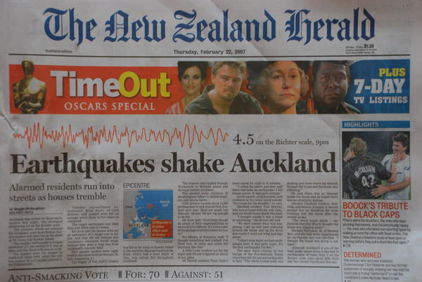 When Auckland shook...