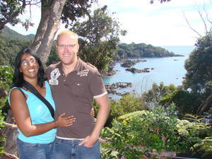 Lovely Aisha and Chris at Whanarua Bay