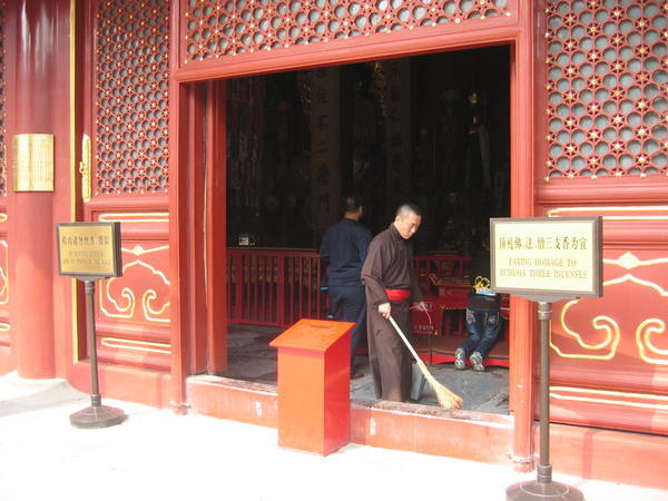 Sweeping Monk, Lama Temple, Beijing