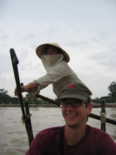 Daren and the ferrywoman, Mekong