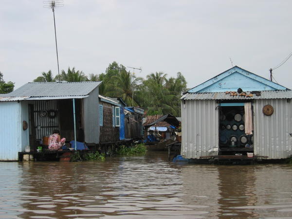 Floating houses on the Mekong