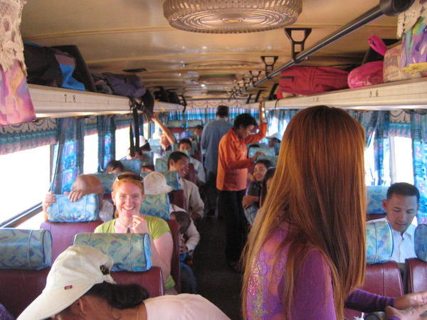 Us on the 'local' bus, Phnom Penh - Siem Reap