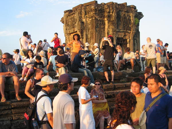 Punters awaiting the sunset, Phnom Bakheng, Angkor