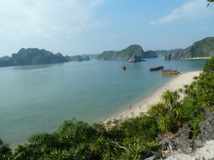 Monkey island in middle of Halong Bay